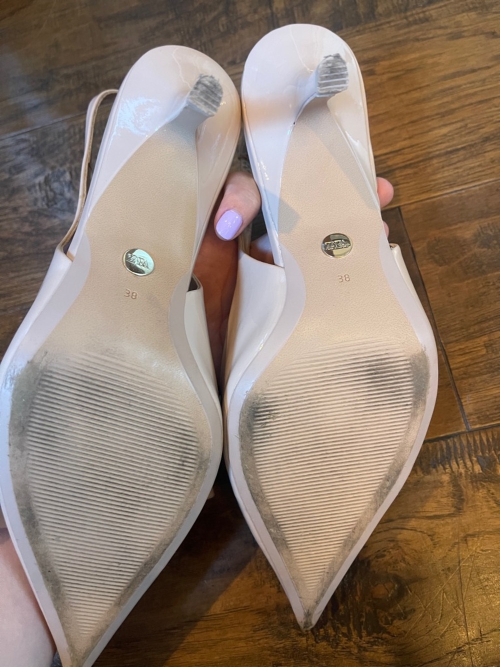 Zara Cream Bow Slingback Heels - Picture 6 of 6